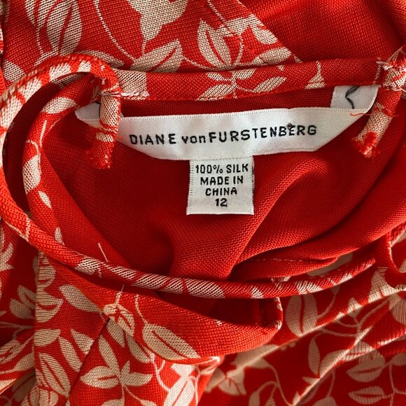 Diane von Furstenberg dress Women's 12 red silk slip dress spaghetti straps - Picture 10 of 10